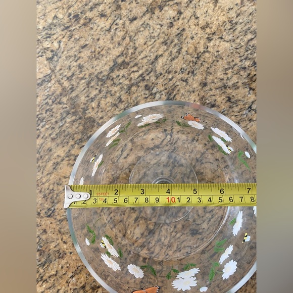 Floral Glass Bowl with Butterfly Design - Picture 5 of 7